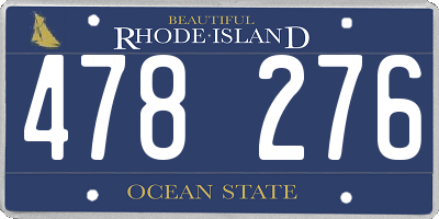 RI license plate 478276