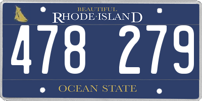RI license plate 478279