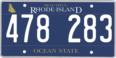 RI license plate 478283
