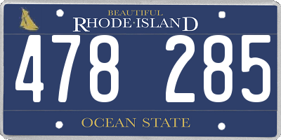 RI license plate 478285
