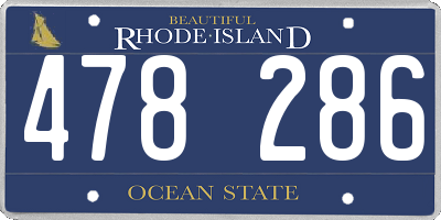 RI license plate 478286