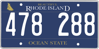 RI license plate 478288