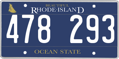RI license plate 478293