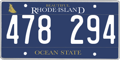 RI license plate 478294