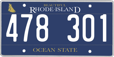 RI license plate 478301