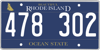 RI license plate 478302