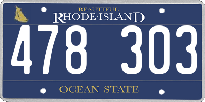 RI license plate 478303