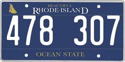 RI license plate 478307