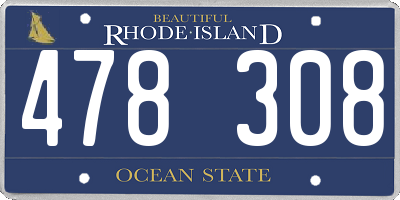 RI license plate 478308