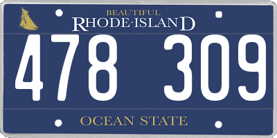RI license plate 478309