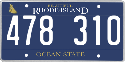 RI license plate 478310