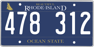 RI license plate 478312
