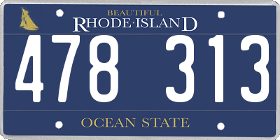 RI license plate 478313