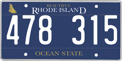 RI license plate 478315