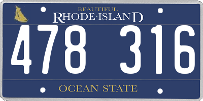 RI license plate 478316