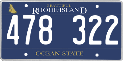 RI license plate 478322