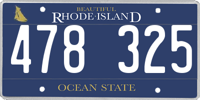 RI license plate 478325
