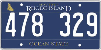 RI license plate 478329