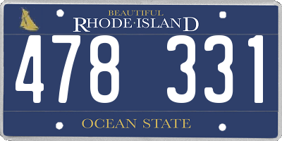 RI license plate 478331