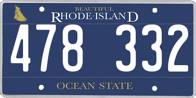 RI license plate 478332