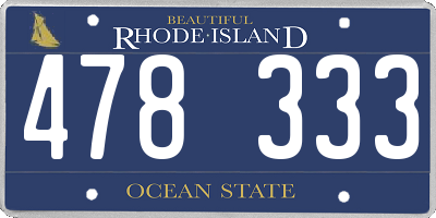 RI license plate 478333