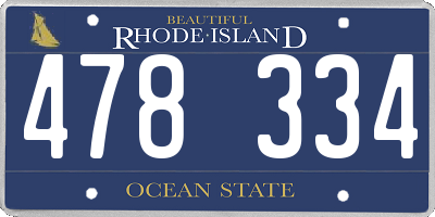 RI license plate 478334
