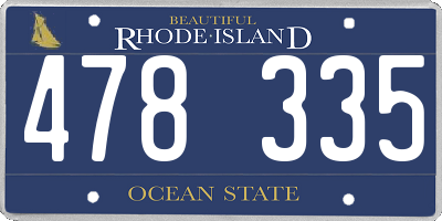 RI license plate 478335