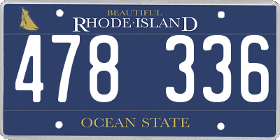 RI license plate 478336