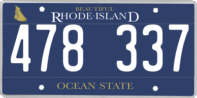 RI license plate 478337