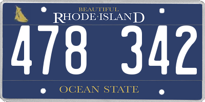 RI license plate 478342