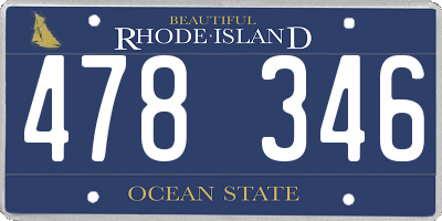 RI license plate 478346