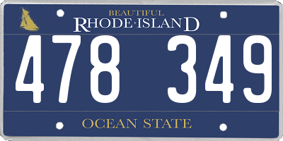 RI license plate 478349