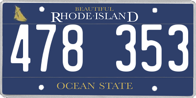 RI license plate 478353