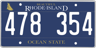 RI license plate 478354