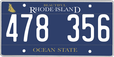RI license plate 478356