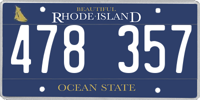 RI license plate 478357