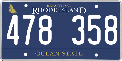 RI license plate 478358