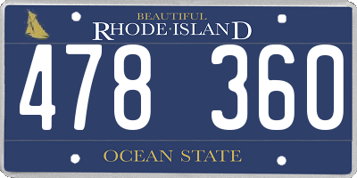RI license plate 478360
