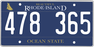 RI license plate 478365