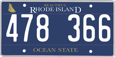 RI license plate 478366