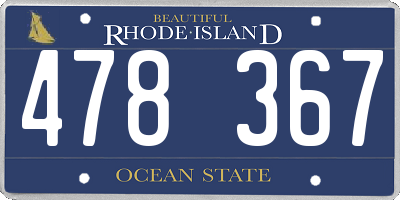 RI license plate 478367