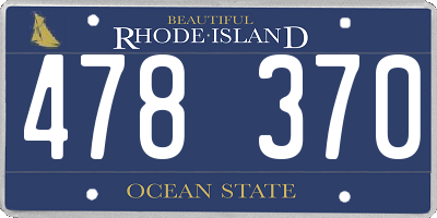 RI license plate 478370