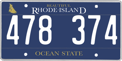RI license plate 478374