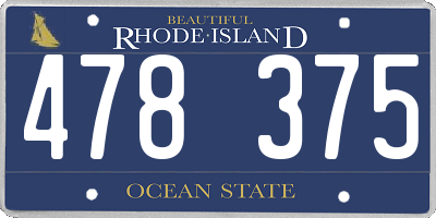 RI license plate 478375