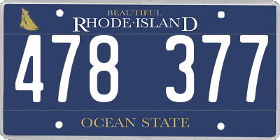 RI license plate 478377