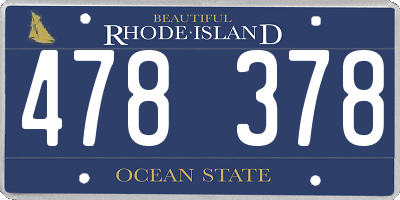 RI license plate 478378