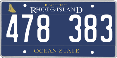 RI license plate 478383