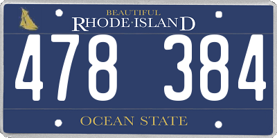 RI license plate 478384