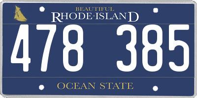 RI license plate 478385