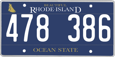 RI license plate 478386